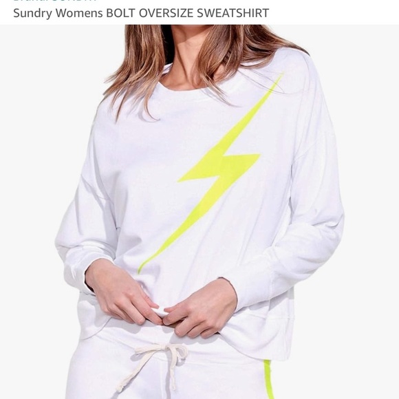 Only 1 left! NWT Sundry by Anthropologie bolt oversized sweatshirt, size 3. (L) - Picture 1 of 3